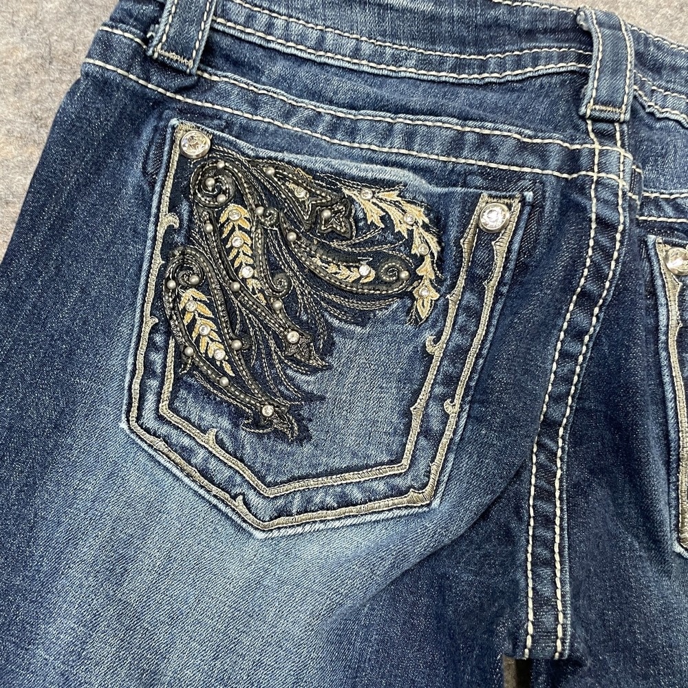 Miss Me 28 Jeans Boot Cut Cotton Blend Embellished Pockets - Picture 11 of 11